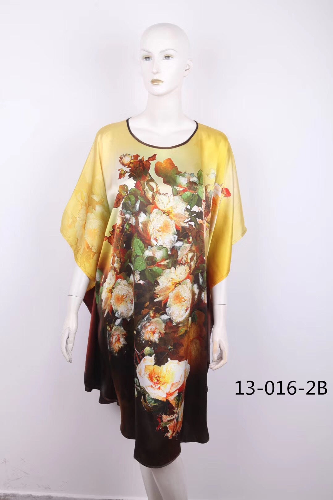 Inkjet Bat Shirt Women's Spring And Summer Home Service New Style Silk Silk Pajamas Nightdress Loose