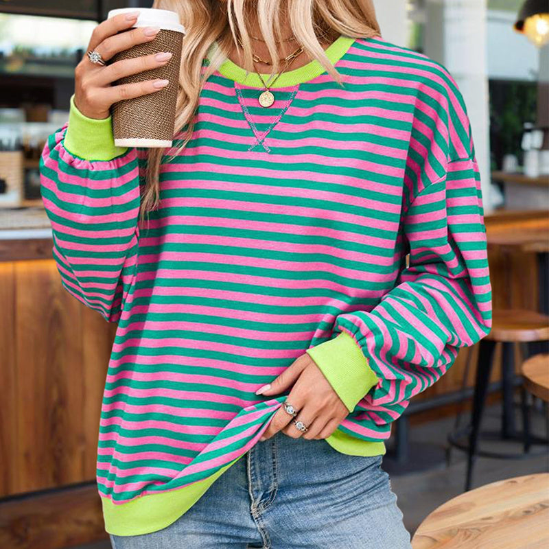 StripeEase Knit Sweatshirt