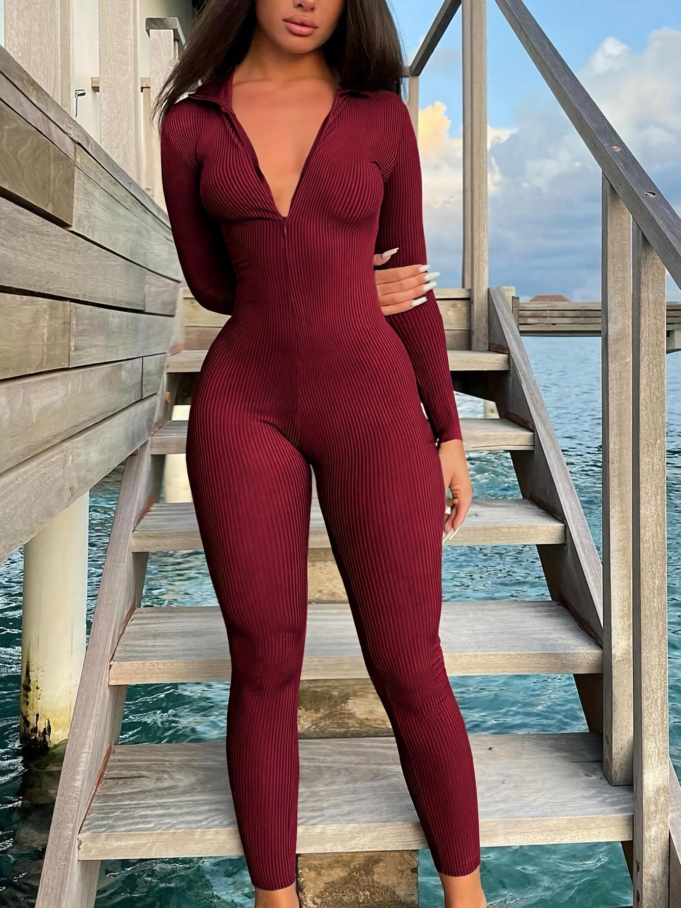 ZipEase Ribbed Jumpsuit