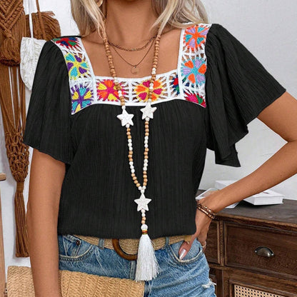 MeadowMosaic Crochet Blouse