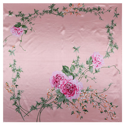 Ladies Floral Love Flower Silk Scarf