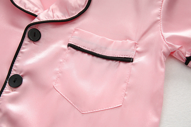 Children's Pajamas Set Summer Ice Silk Thin