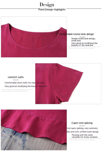Plus Size Fashion Slimming Summer Silk Dress