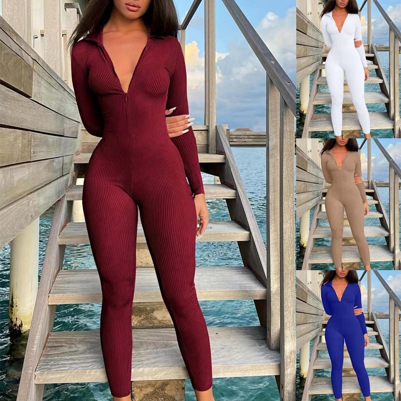 ZipEase Ribbed Jumpsuit