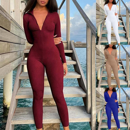 ZipEase Ribbed Jumpsuit