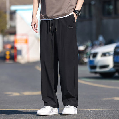Ice Silk Pants Men's Summer Thin Loose