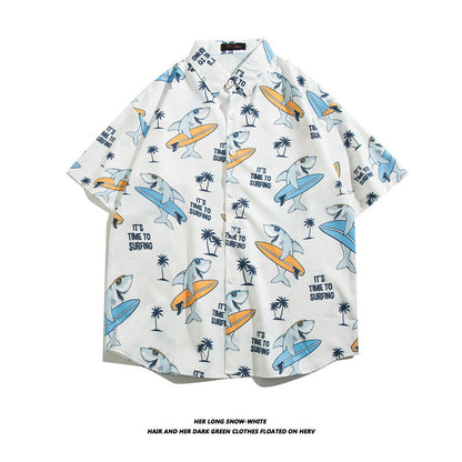 Hawaiian Ice Silk Short Sleeve Shirt Men