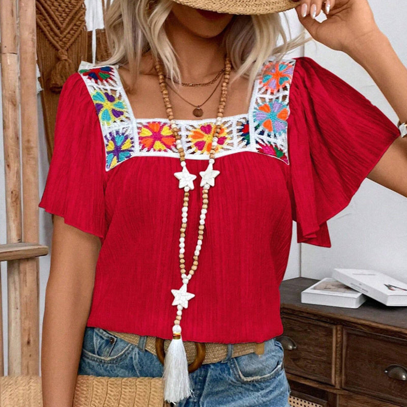 MeadowMosaic Crochet Blouse