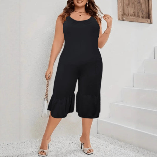 New Jumpsuit Solid Color Sleeveless Casual Pocket