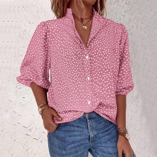 Polka Breeze Half-Sleeve Cardigan