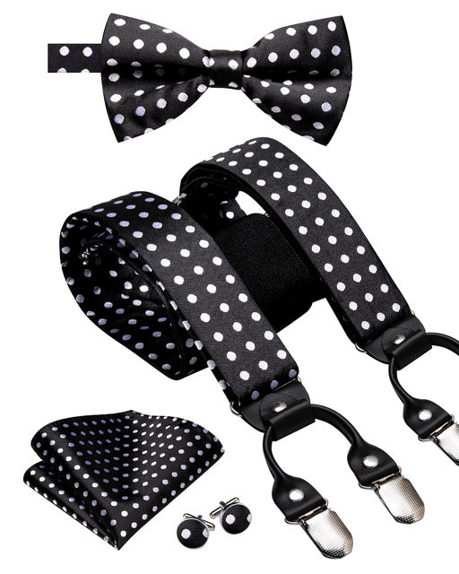Luxury Silk Men's Sling Leather Metal 6-clip Bra