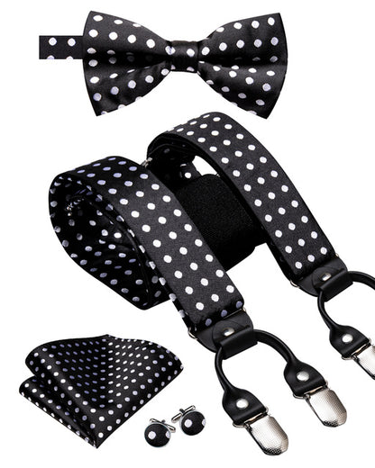 Luxury Silk Men's Sling Leather Metal 6-clip Bra
