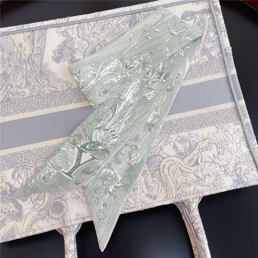 26 Letters Retro Ethnic Bag Silk Scarf