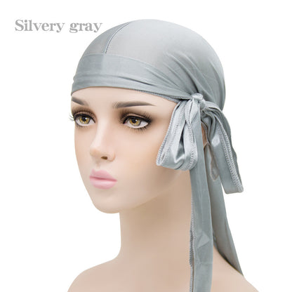 Silk Long Tail Turban Hat Silk Pirate Hat