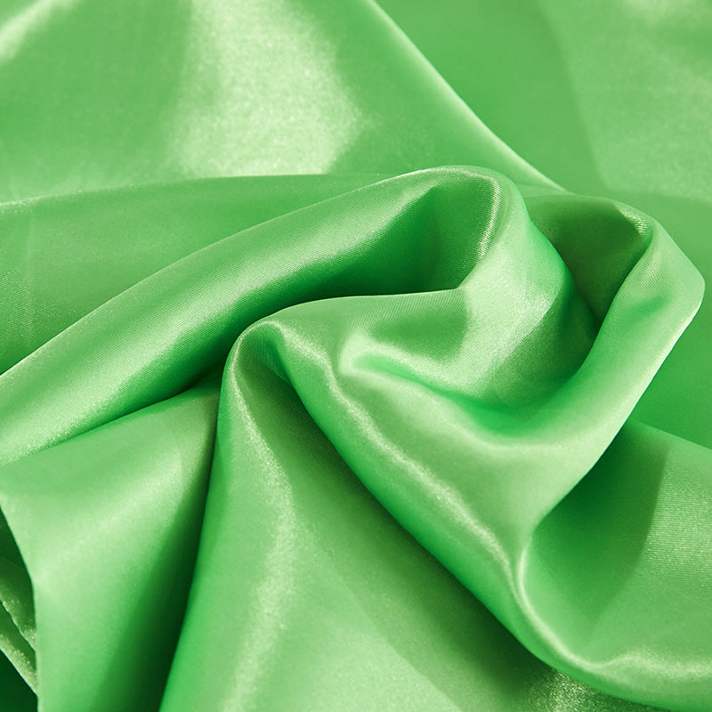 Solid Color Artificial Silk Pillow Cover Plain Zipper