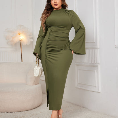 Autumnal Grace Turtleneck Dress