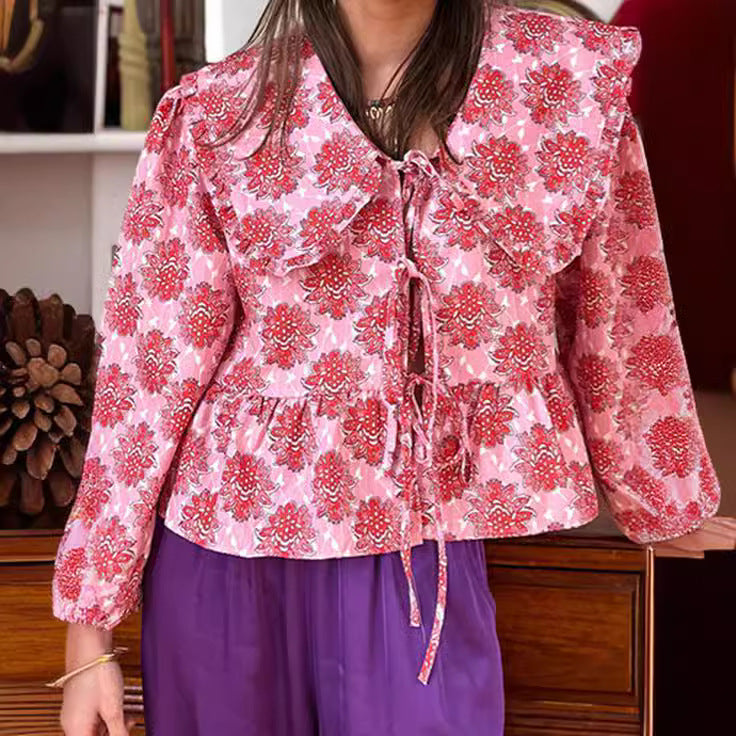 BloomCharm Lace-Up Top
