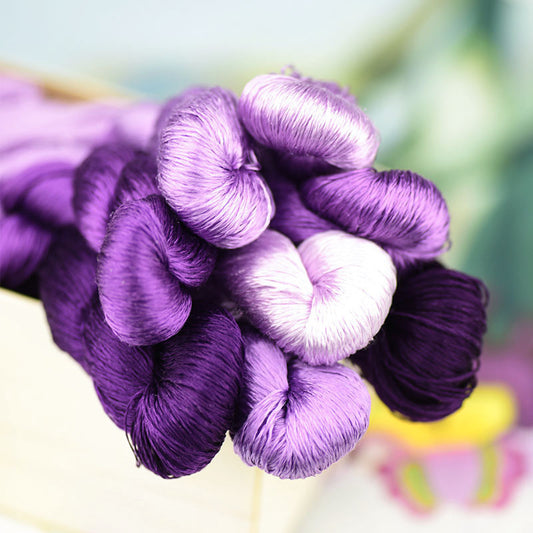 Silk Thread Hand Embroidered Embroidery Cross Purple