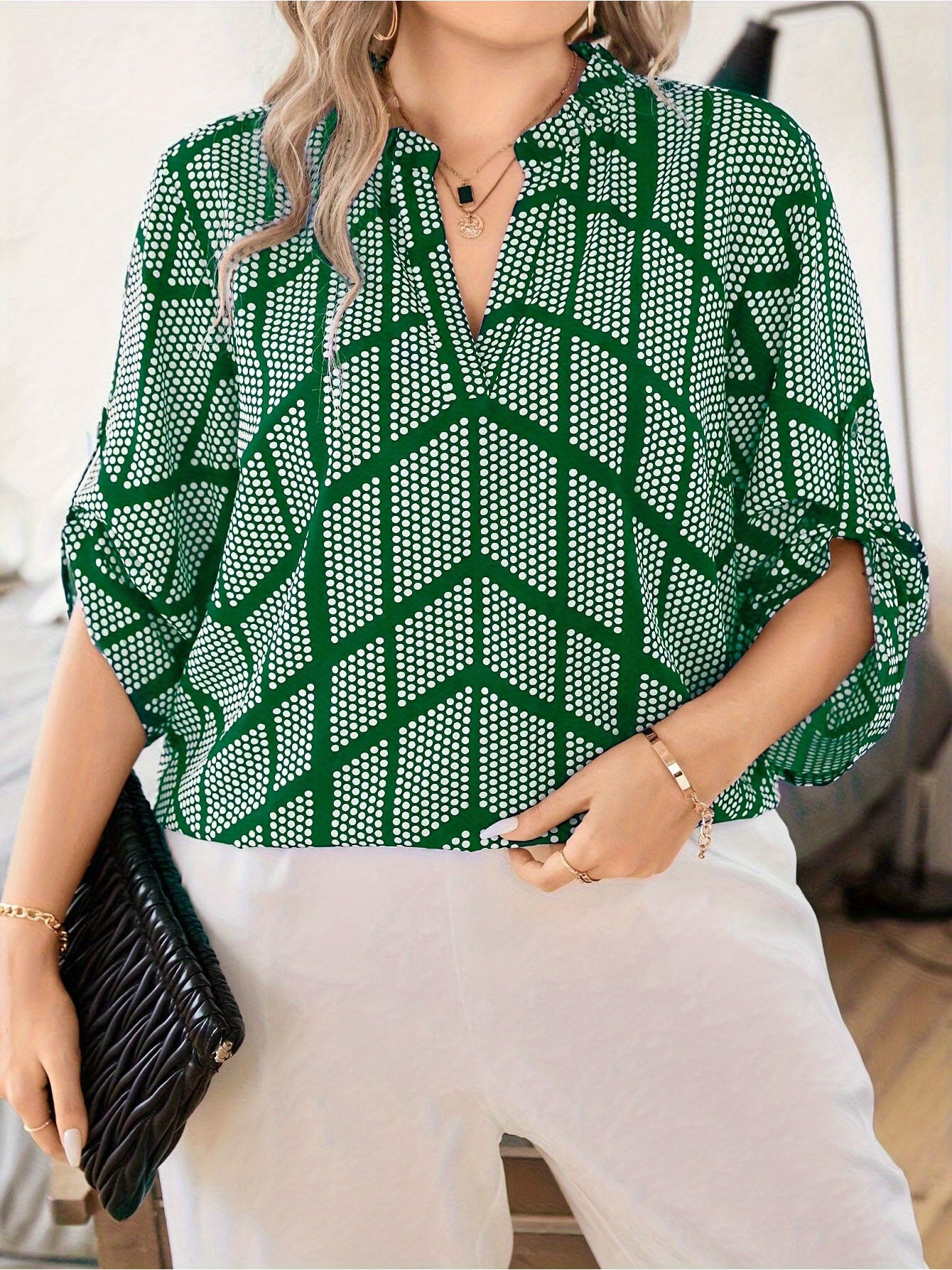 Dotella Breeze V-Neck Blouse