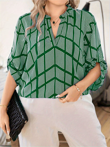 Dotella Breeze V-Neck Blouse