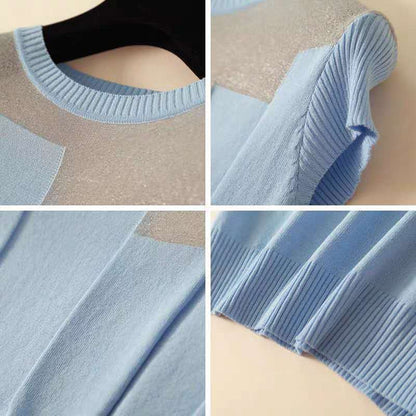 Ice Silk Short-sleeved Knitted Bottoming Shirt