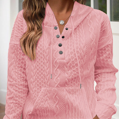 TexturaVibe Button Hoodie