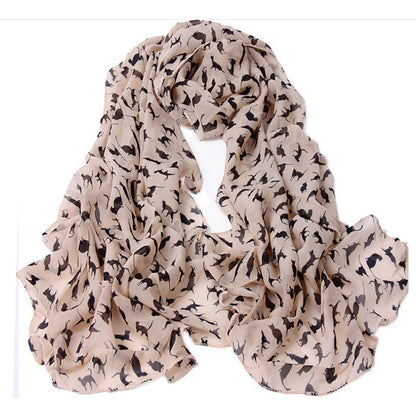 Women's Silk Chiffon Kitty Long Scarf