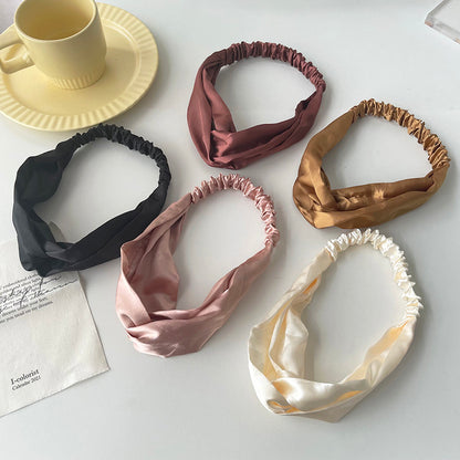 All-match Satin Headband With Wide Side Hair And Headband