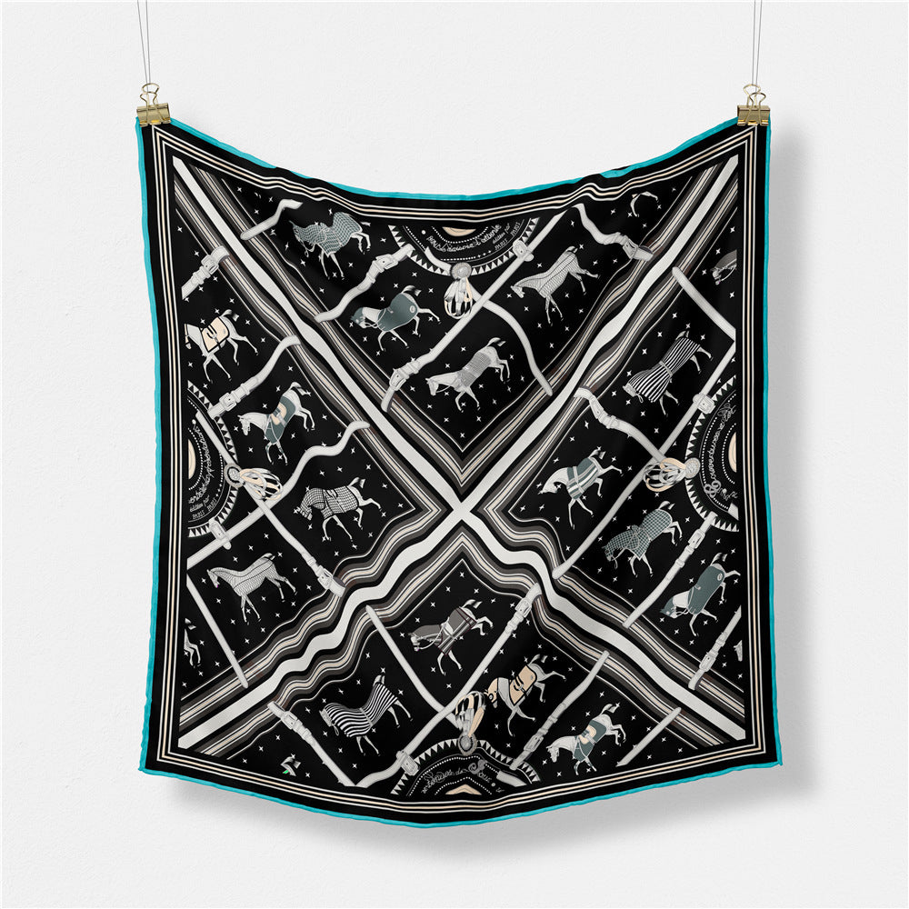 Fashion Simple Print Twill Versatile Temperament Silk Scarf