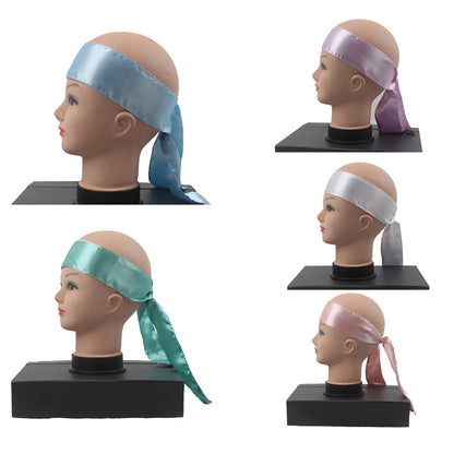 Wig, Turban, Satin Cloth, Long Scarf, Long Ribbon, Silk Hairband, Headband, Headband
