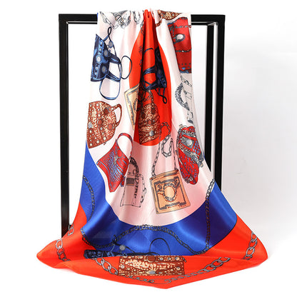 Women's Silk Scarf Leopard Print All Match Decoration