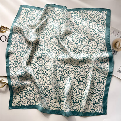 Silk Square Scarf Women's Neck Warmer Women's Hair Band