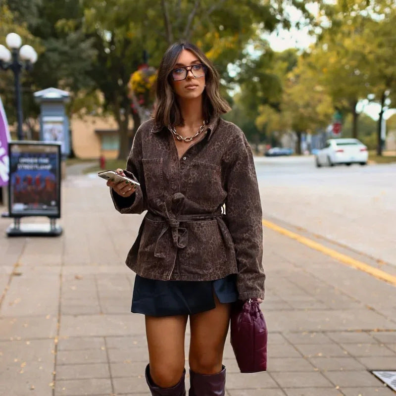 WildChic™ Printed Lapel Coat