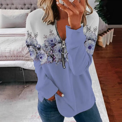 BloomEase Zippered Pullover Sweater