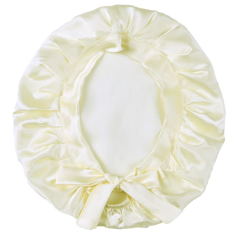 Women's Solid Color Hair Care Silk Nightcap
