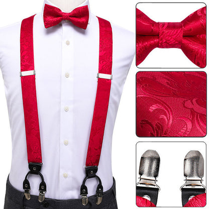 Luxury Silk Men's Sling Leather Metal 6-clip Bra