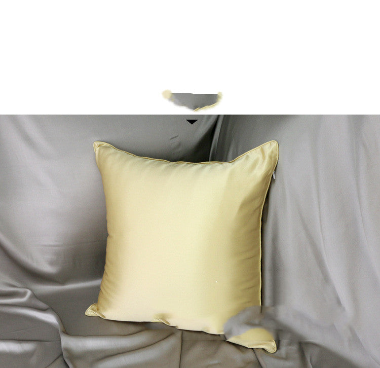 Silk Cushion For Leaning On  Living Room Pure Color Pillow Case
