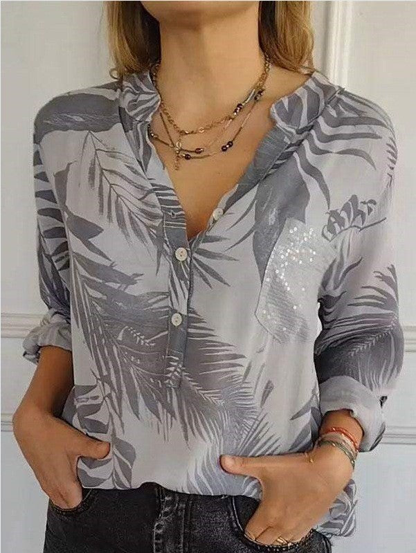The LuxeAura Print Blouse