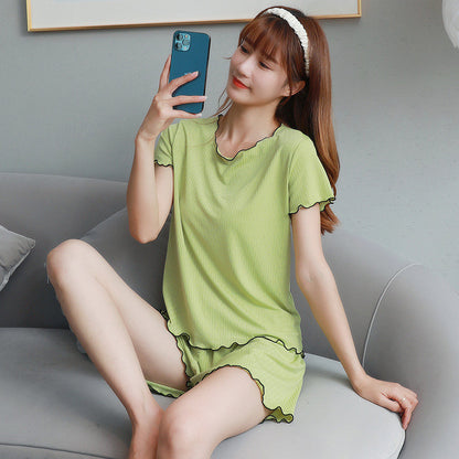 Ice Silk Thin Home Clothes Two Piece Suit