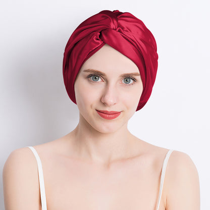 Seamless Silk Double-layer Cross Nightcap