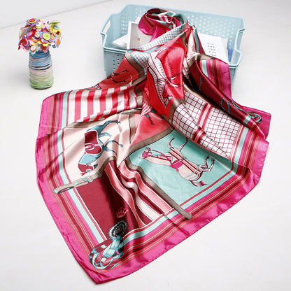 Women's 90cm Silk Like Bib Cashew Print