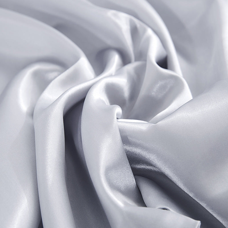 Solid Color Artificial Silk Pillow Cover Plain Zipper