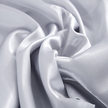 Solid Color Artificial Silk Pillow Cover Plain Zipper