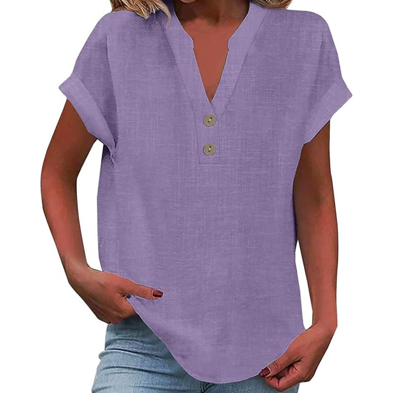 Serenelle V-Button Blouse