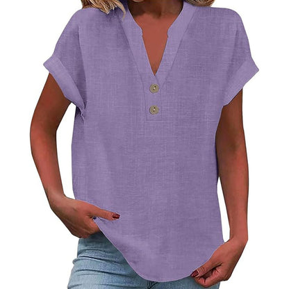 Serenelle V-Button Blouse