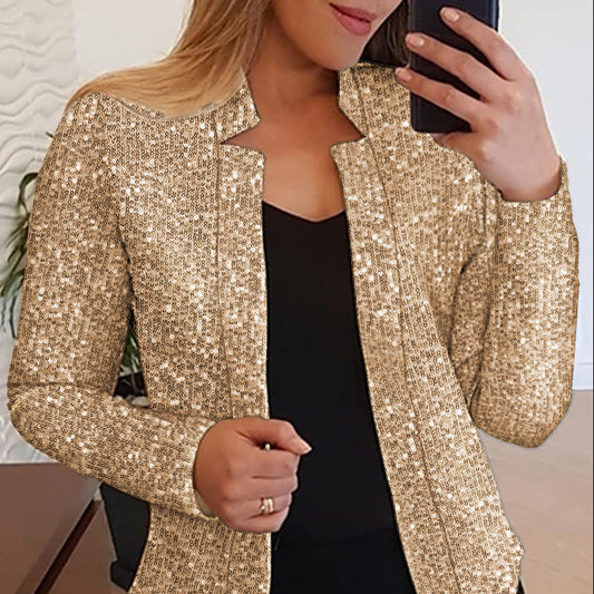GlamAura Sequin Short Jacket