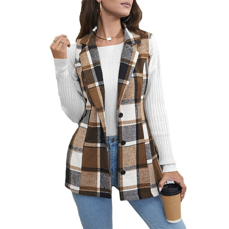 PlaidMuse™ Sleeveless Vest