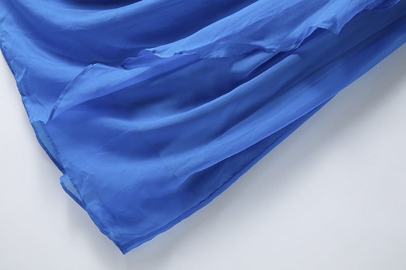 Temperament  Silk Vest Long Skirt