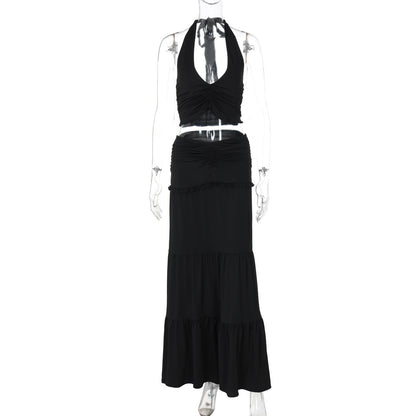 Soléna Lace Halter & Pleat Set