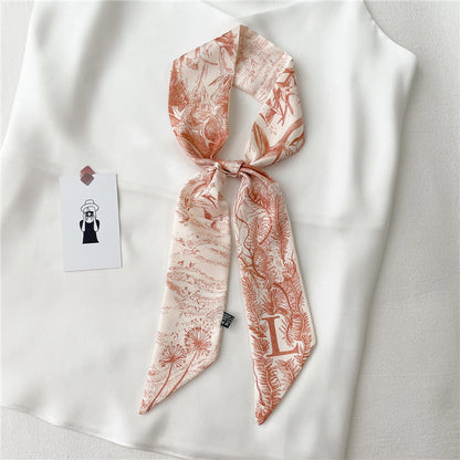 Women's Fashion Creative Letters Silk Scarf